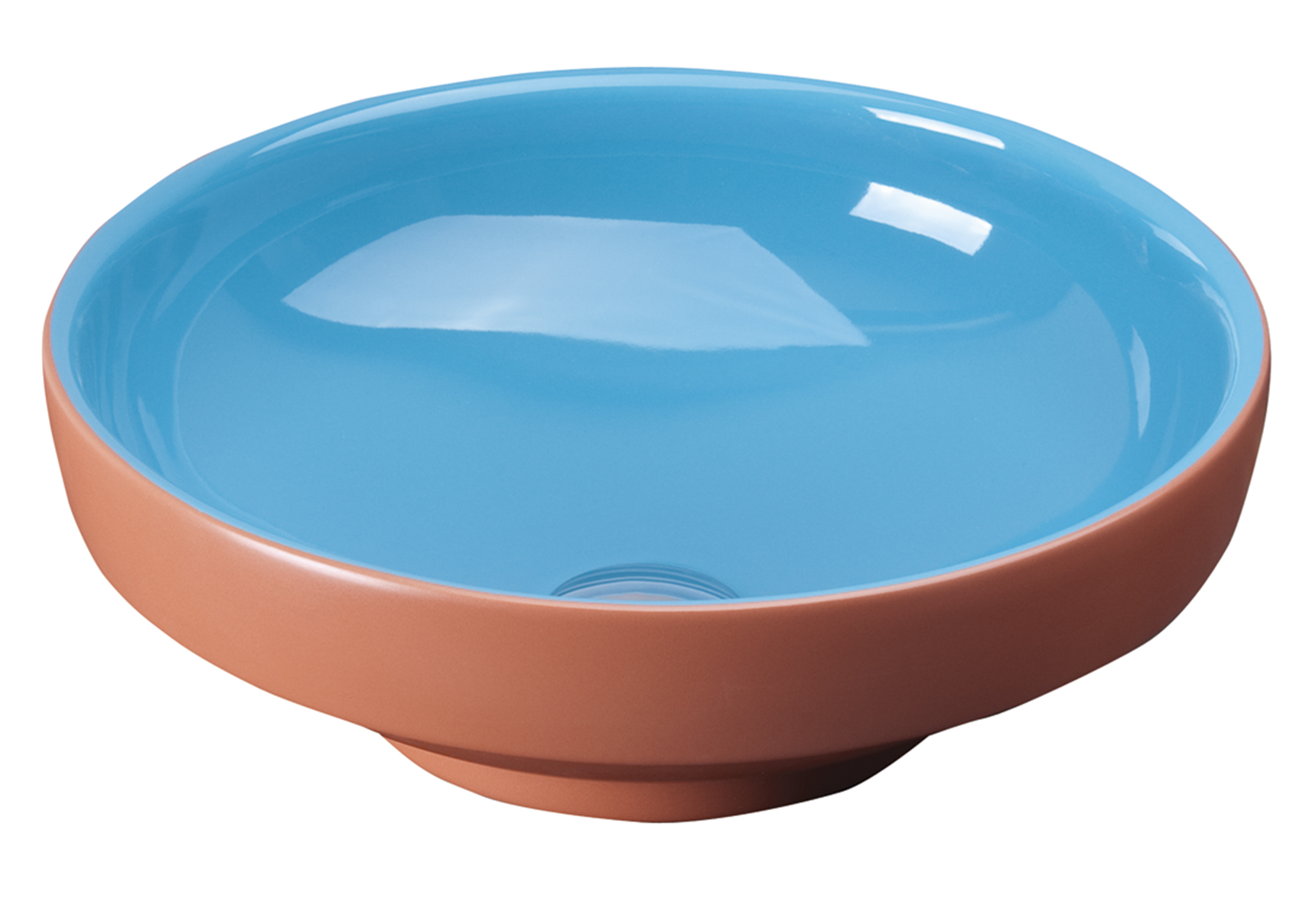 Water Jewels vasque à poser, encastrer ou à encastrer par dessous, 40 cm, ronde, terracotta / turquoise