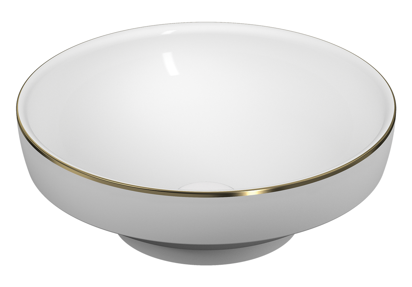 Water Jewels vasque à poser ou à encastrer, 40 cm, ronde, blanc haute brillanceavec liseret or