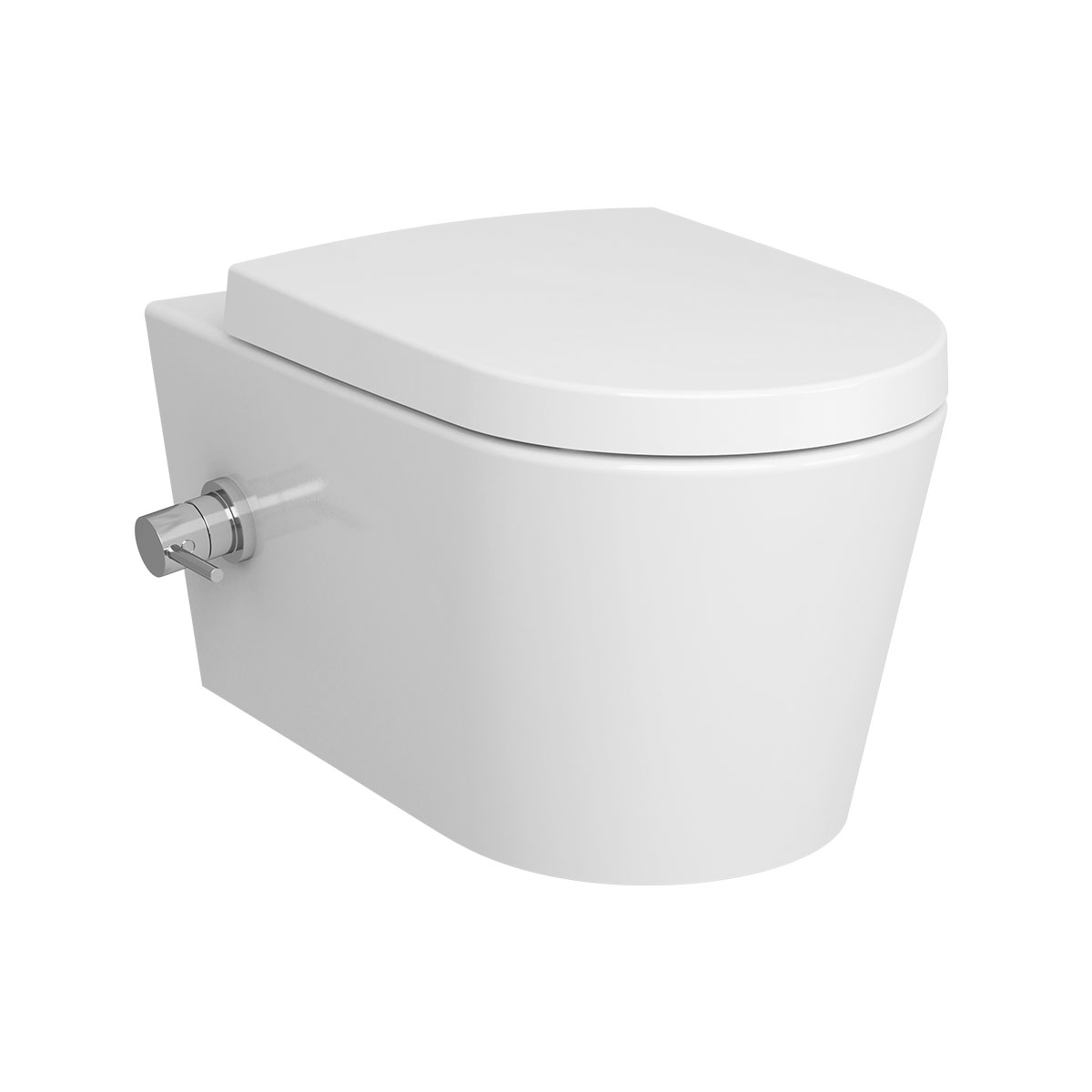 Options Nest Wand-WC mit Bidetfunktion, mit integrierter Thermostat-Armatur, Weiß Hochglanz