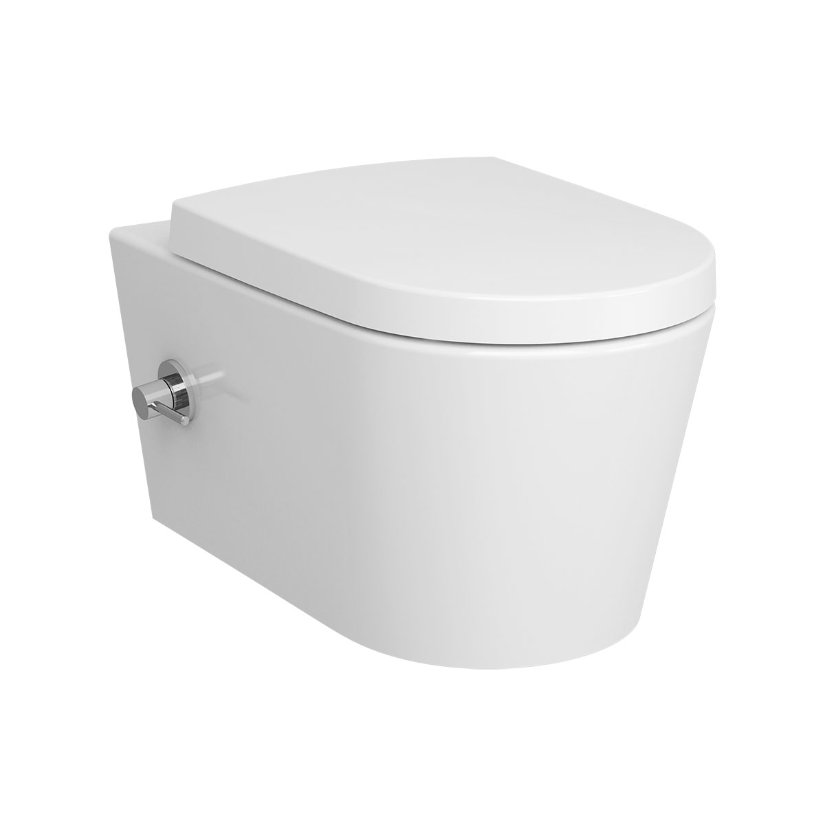 Options Nest Wand-WC ohne Spülrand, mit Bidetfunktion und seitlich integrierter Armatur, Weiß Hochglanz