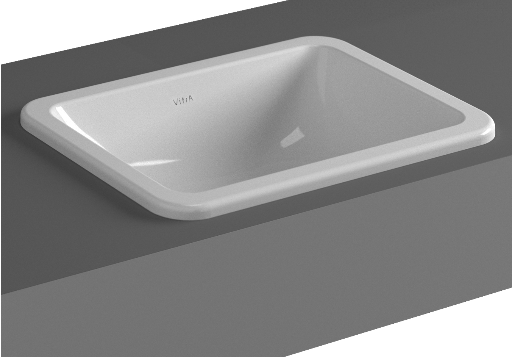 S20 vasque encastré, 45 cm, 1 trou central pour robinet, avec trop-plein, blanc