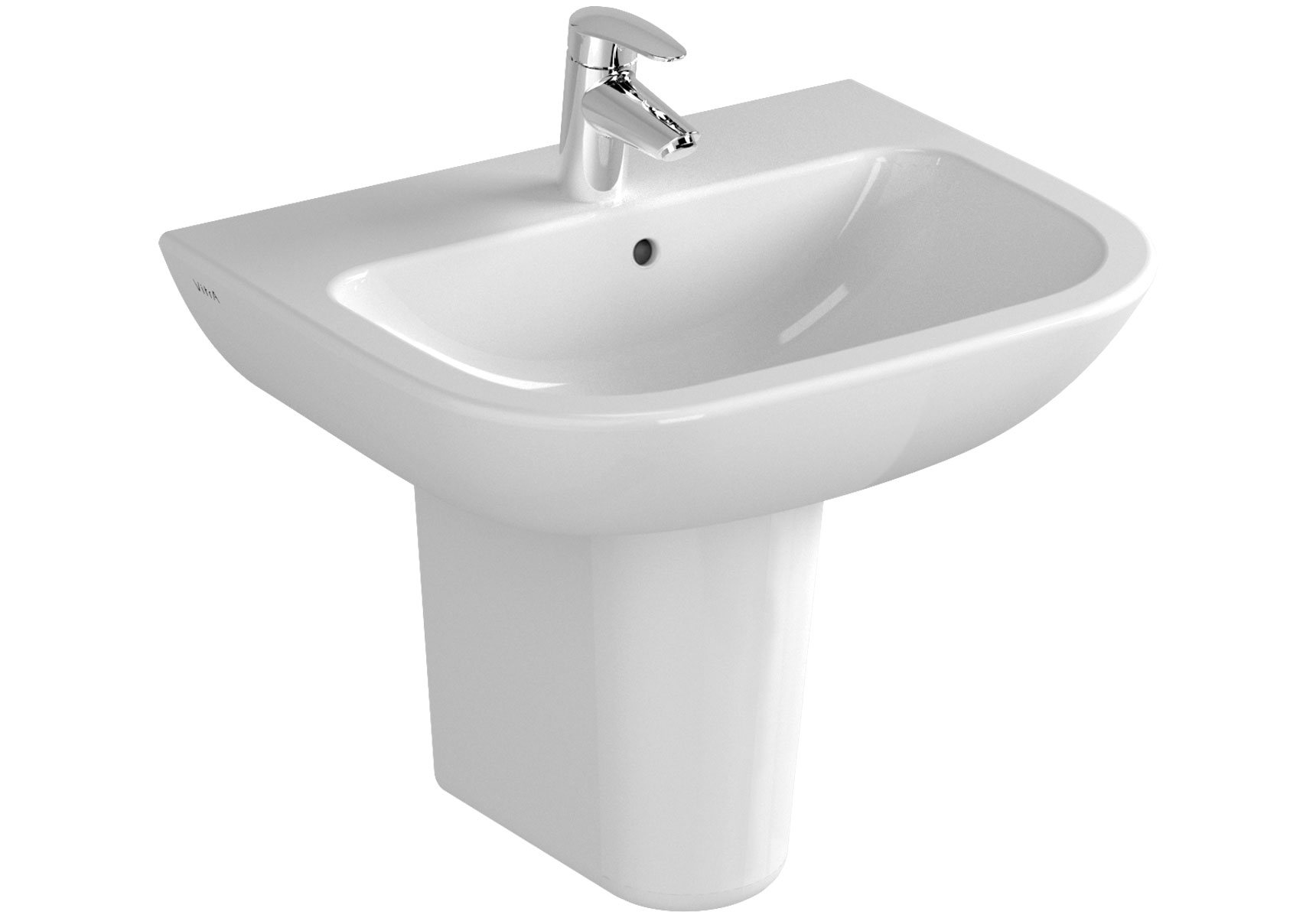 S20 lavabo, 55 cm, 1 trou de robinet central, avec trop-plein