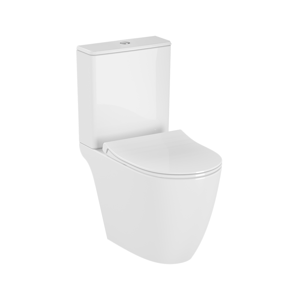 Sento T-WC-Kombination ohne Spülrand, Open Back, Weiß