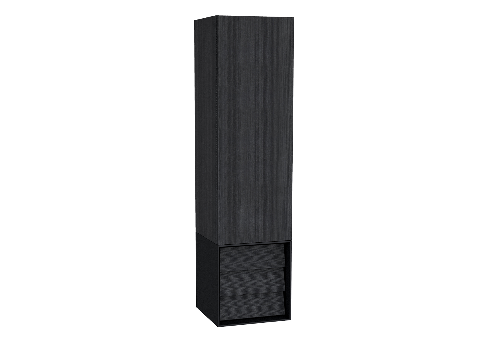 Frame armoire haute, 32 cm, chêne noir, mat noir, gauche