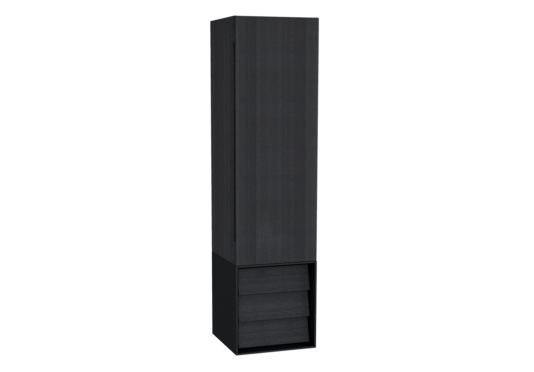 Frame armoire haute, 32 cm, chêne noir, mat noir, droite