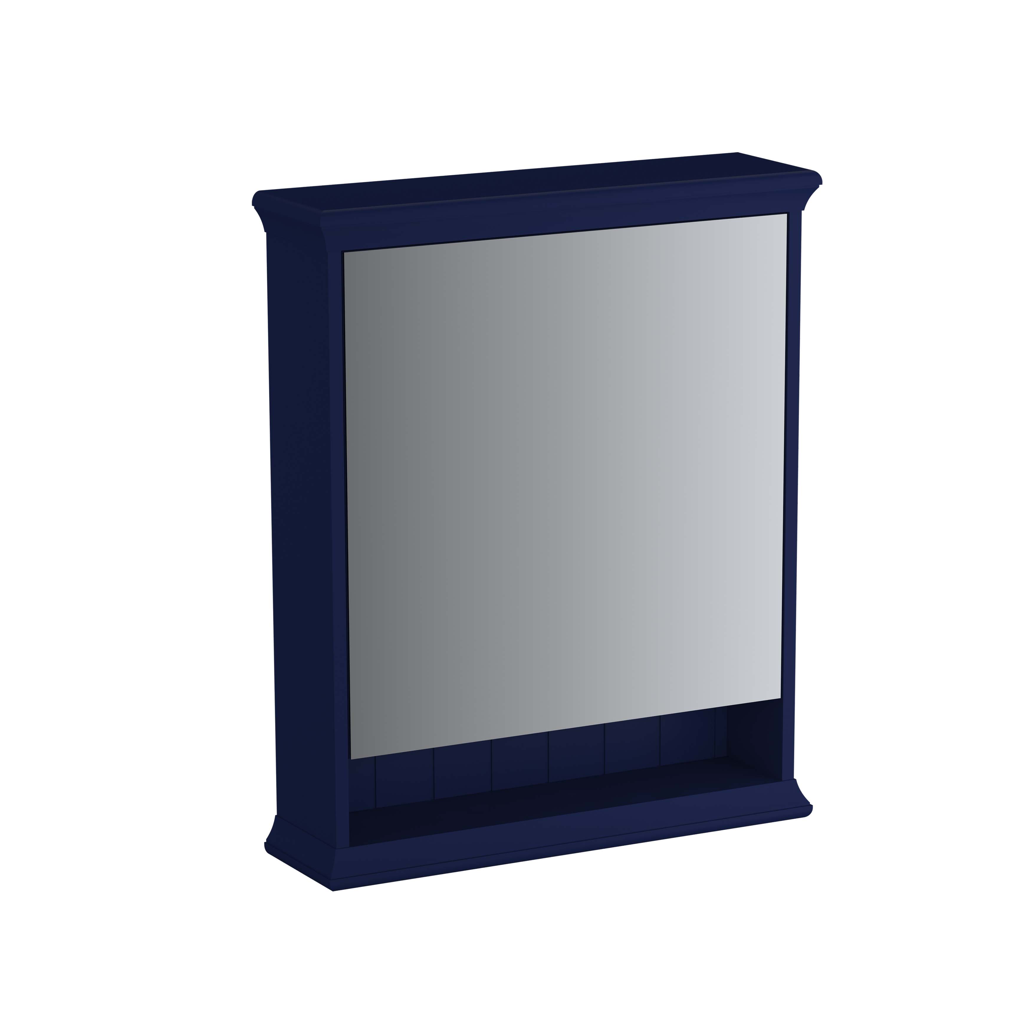 Valarte LED-Spiegelschrank, 63 cm, 1 Tür, Türanschlag rechts, Stahlblau (Lack)