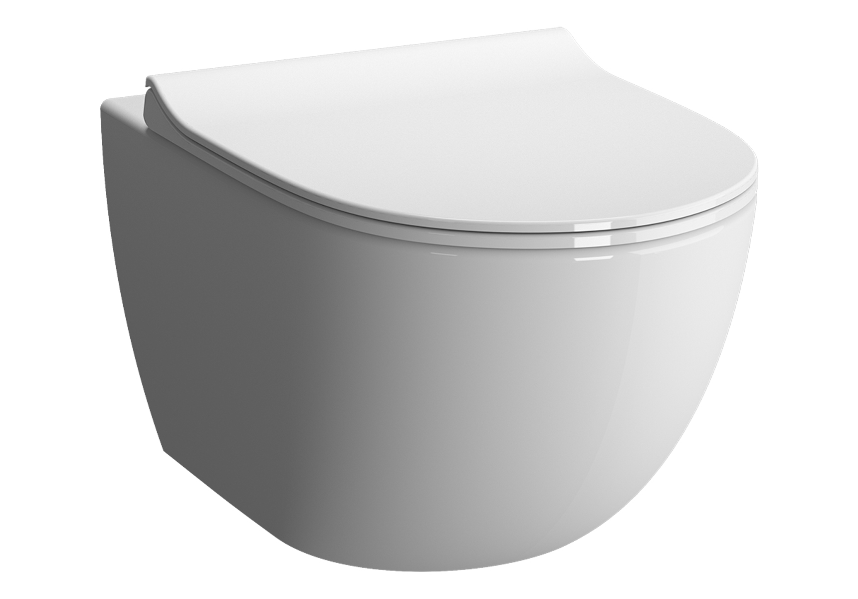 Sento Wand-WC ohne Spülrand Compact, Weiß Hochglanz