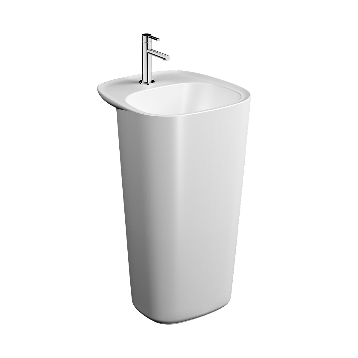 Plural lavabo monobloc à poser, 49 cm, avec trop-plein, Edelweiss